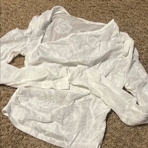 White Floral Sheer Top